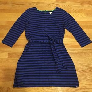 NWT-Hatley Navy/Blue Striped Dress w/ Belted Waist